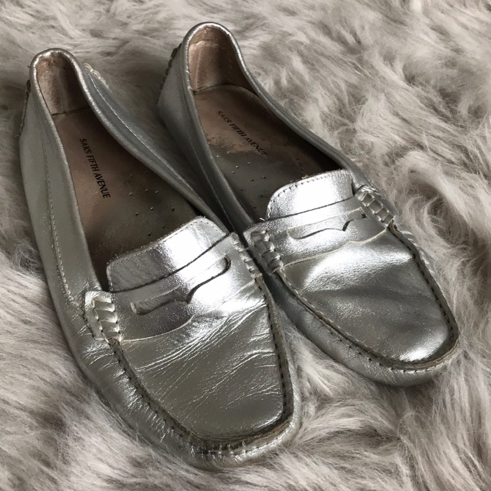 Honeycomb embossed Metallic Leather penny drivers
